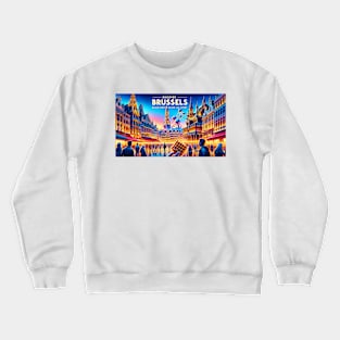 Enchanting Brussels Twilight in Belgium Crewneck Sweatshirt